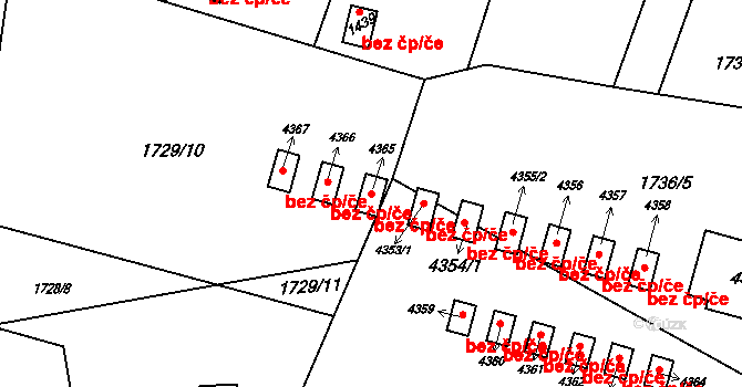 Rožnov pod Radhoštěm 41247256 na parcele st. 4365 v KÚ Rožnov pod Radhoštěm, Katastrální mapa