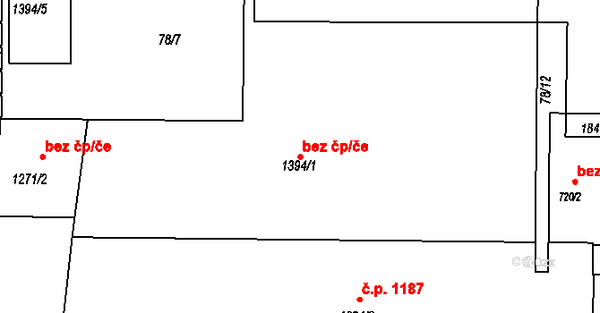 Olomouc 41519256 na parcele st. 1394/1 v KÚ Olomouc-město, Katastrální mapa