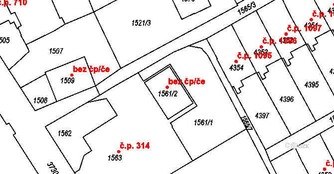 Žamberk 42092256 na parcele st. 1561/2 v KÚ Žamberk, Katastrální mapa