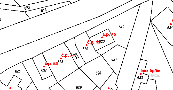 Žimrovice 19, Hradec nad Moravicí na parcele st. 625 v KÚ Žimrovice, Katastrální mapa