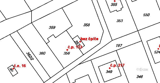 Přerov 43805256 na parcele st. 357 v KÚ Čekyně, Katastrální mapa