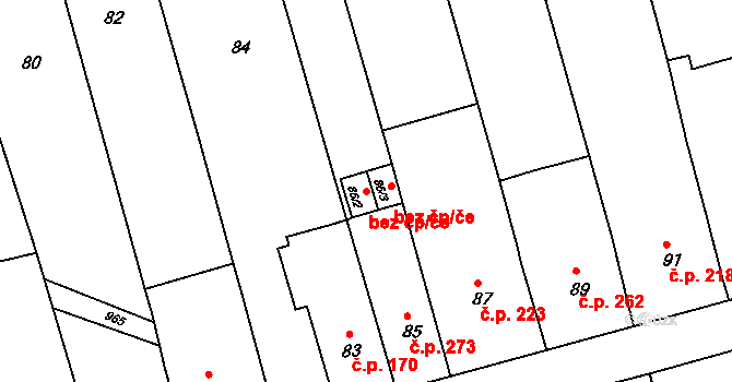 Hrušky 45871256 na parcele st. 86/2 v KÚ Hrušky u Brna, Katastrální mapa