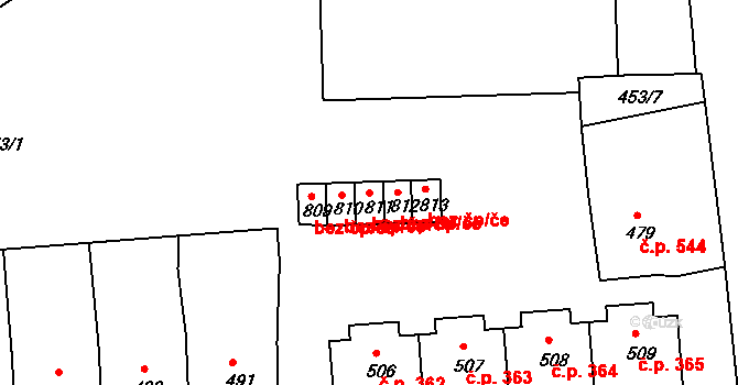 Benešov nad Ploučnicí 47242256 na parcele st. 811 v KÚ Benešov nad Ploučnicí, Katastrální mapa