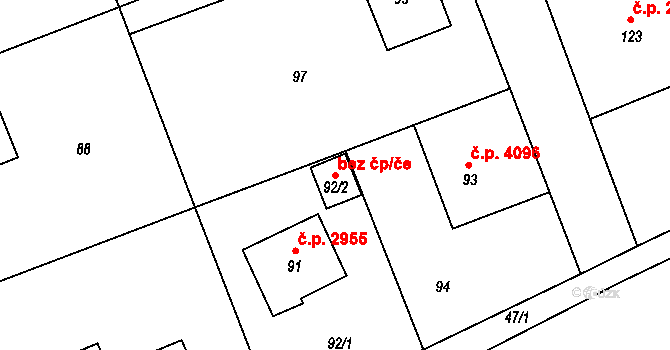 Jihlava 49470256 na parcele st. 92/2 v KÚ Helenín, Katastrální mapa