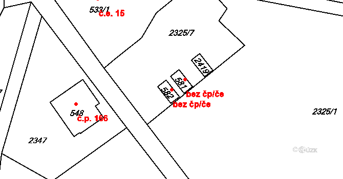 Pěnčín 49875256 na parcele st. 582 v KÚ Alšovice, Katastrální mapa