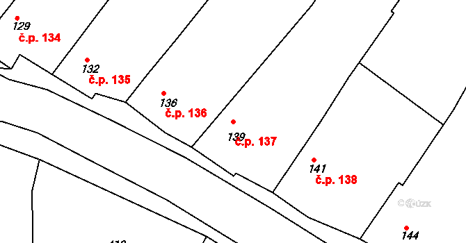 Štítary 137 na parcele st. 139 v KÚ Štítary na Moravě, Katastrální mapa