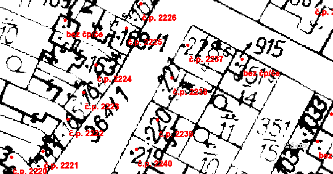 Podlusky 2238, Roudnice nad Labem na parcele st. 221 v KÚ Podlusky, Katastrální mapa