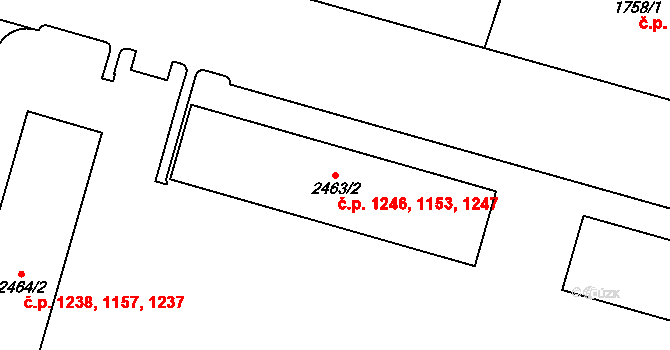 Cheb 1153,1246,1247 na parcele st. 2463/2 v KÚ Cheb, Katastrální mapa