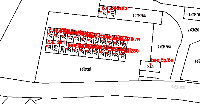 Braňany 283 na parcele st. 333 v KÚ Braňany, Katastrální mapa