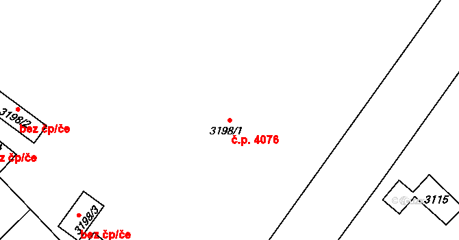 Frýdlant 4076 na parcele st. 3198/1 v KÚ Frýdlant, Katastrální mapa