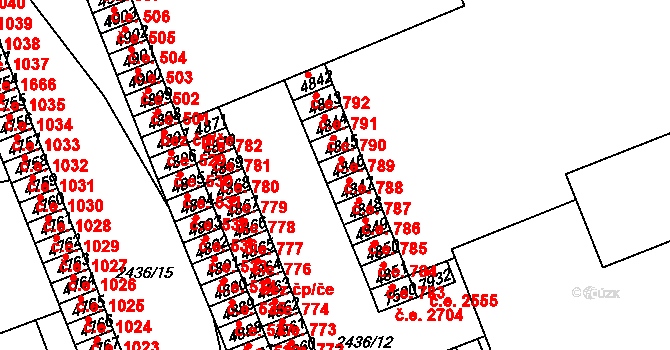 Hodonín 788 na parcele st. 4846 v KÚ Hodonín, Katastrální mapa