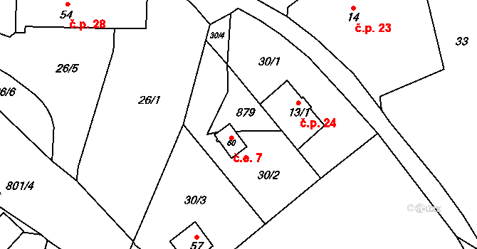 Petrovice 38647257 na parcele st. 879 v KÚ Kuní, Katastrální mapa
