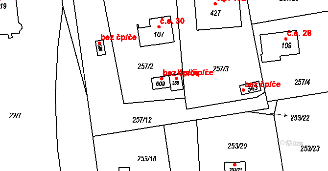 Jíloviště 39602257 na parcele st. 355 v KÚ Jíloviště, Katastrální mapa