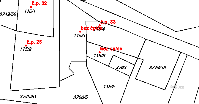 Bernartice 39949257 na parcele st. 115/6 v KÚ Bilinka, Katastrální mapa