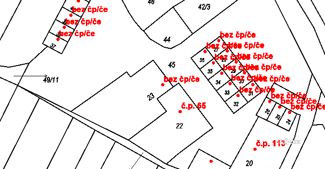 Mankovice 42025257 na parcele st. 23 v KÚ Mankovice, Katastrální mapa
