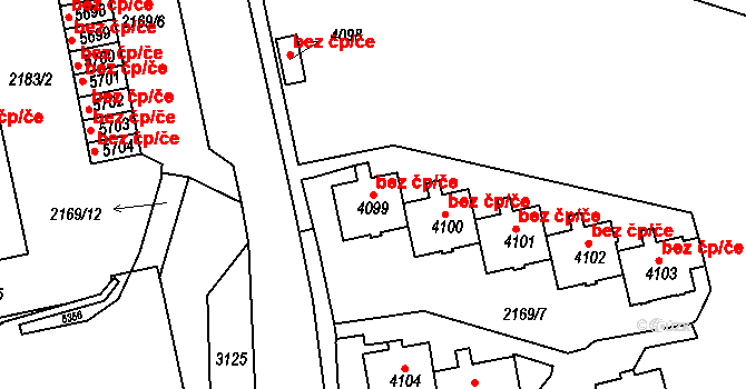 Trutnov 42193257 na parcele st. 4099 v KÚ Trutnov, Katastrální mapa