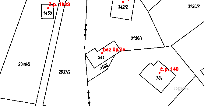Bukovec 46585257 na parcele st. 341 v KÚ Bukovec u Jablunkova, Katastrální mapa