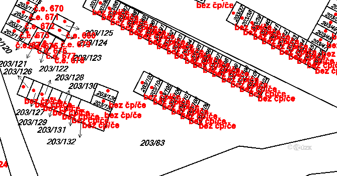 Tachov 50021257 na parcele st. 203/105 v KÚ Tachov, Katastrální mapa