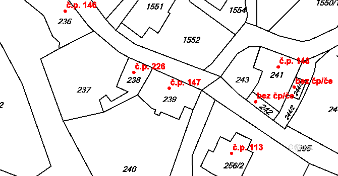 Rumburk 2-Horní Jindřichov 147, Rumburk na parcele st. 239 v KÚ Horní Jindřichov, Katastrální mapa