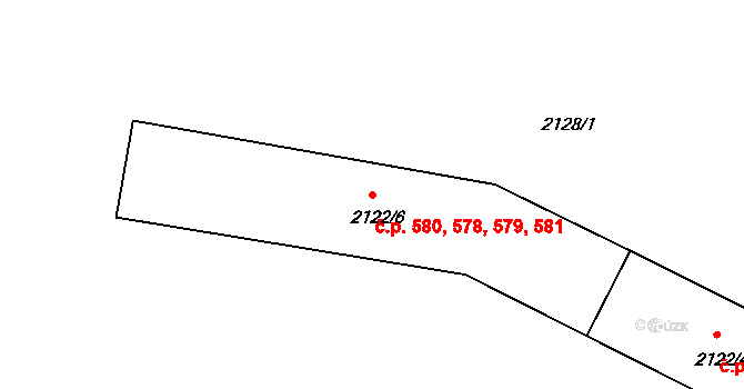 České Budějovice 3 578,579,580,581, České Budějovice na parcele st. 2122/6 v KÚ České Budějovice 3, Katastrální mapa