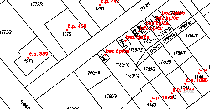 Hlinsko 43382258 na parcele st. 1384 v KÚ Hlinsko v Čechách, Katastrální mapa