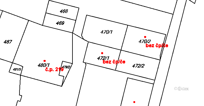 Sázava 45413258 na parcele st. 472/2 v KÚ Sázava, Katastrální mapa