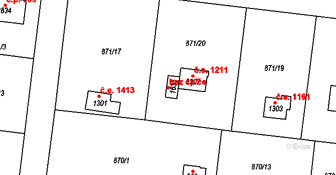 Plzeň 46472258 na parcele st. 1635 v KÚ Valcha, Katastrální mapa
