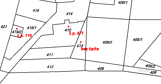 Lipová-lázně 48144258 na parcele st. 413 v KÚ Dolní Lipová, Katastrální mapa