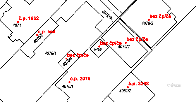 Teplice 48480258 na parcele st. 4078/5 v KÚ Teplice, Katastrální mapa