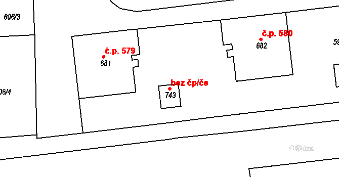 Krupka 48497258 na parcele st. 743 v KÚ Bohosudov, Katastrální mapa