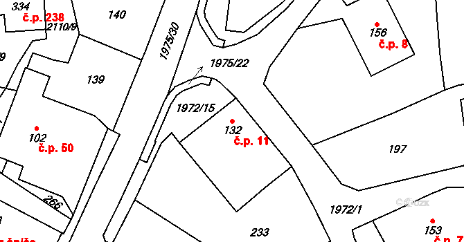 Svratouch 11 na parcele st. 132 v KÚ Svratouch, Katastrální mapa