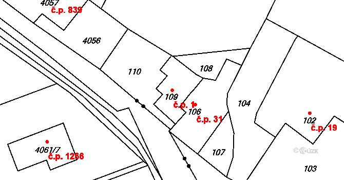 Koukolná 1, Dětmarovice na parcele st. 109 v KÚ Koukolná, Katastrální mapa