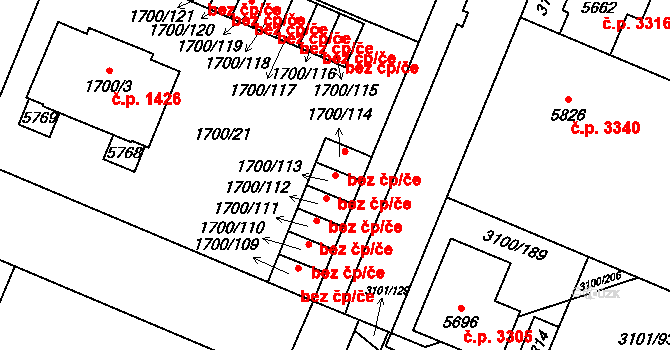 Břeclav 84114258 na parcele st. 1700/113 v KÚ Břeclav, Katastrální mapa
