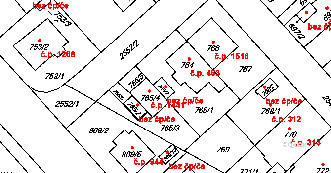 Plzeň 88367258 na parcele st. 765/7 v KÚ Doubravka, Katastrální mapa