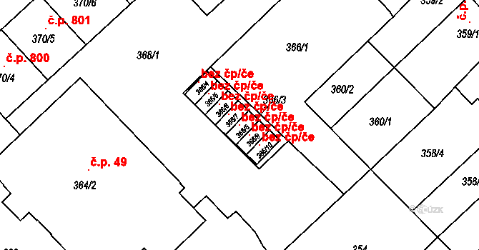 Chropyně 107467259 na parcele st. 366/8 v KÚ Chropyně, Katastrální mapa