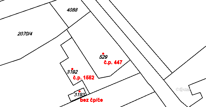 Lipník nad Bečvou I-Město 447, Lipník nad Bečvou na parcele st. 529 v KÚ Lipník nad Bečvou, Katastrální mapa