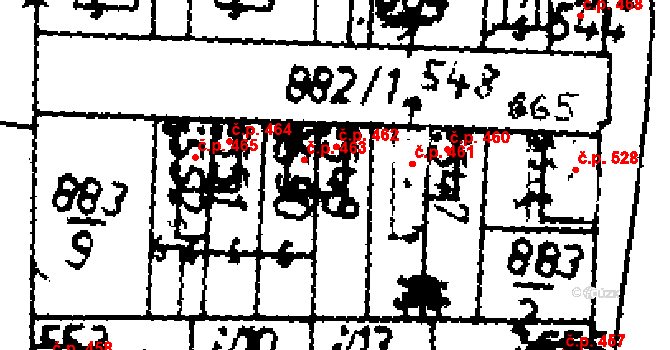 Velvary 462 na parcele st. 549 v KÚ Velvary, Katastrální mapa