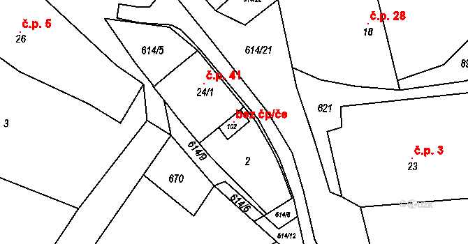Neveklovice 146012259 na parcele st. 102 v KÚ Neveklovice, Katastrální mapa