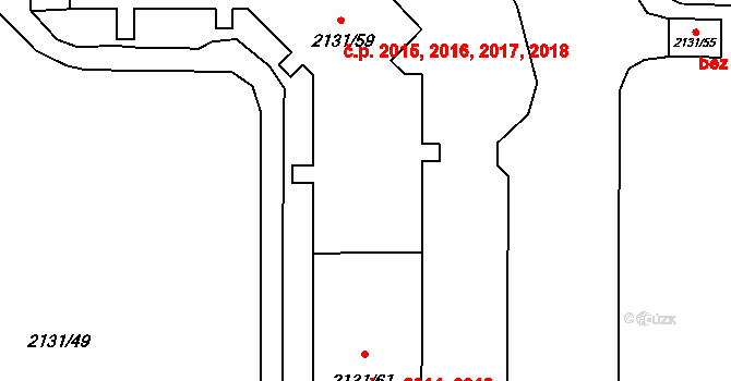 Stodůlky 2015, Praha na parcele st. 2131/59 v KÚ Stodůlky, Katastrální mapa