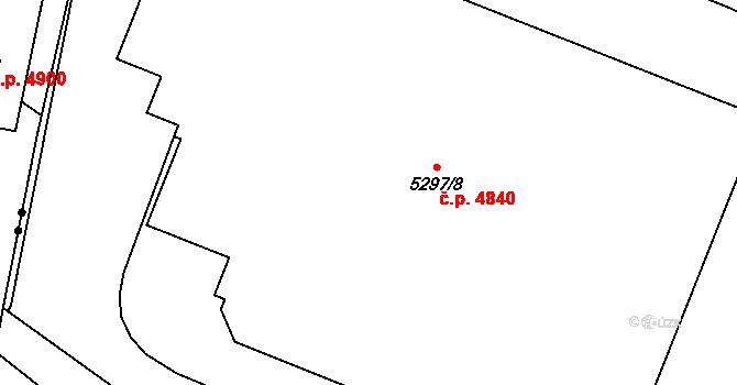 Jihlava 4840 na parcele st. 5297/8 v KÚ Jihlava, Katastrální mapa