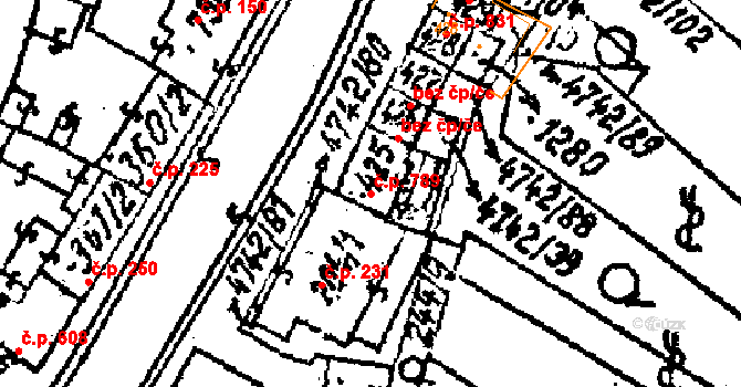 Kobylí 789 na parcele st. 425 v KÚ Kobylí na Moravě, Katastrální mapa