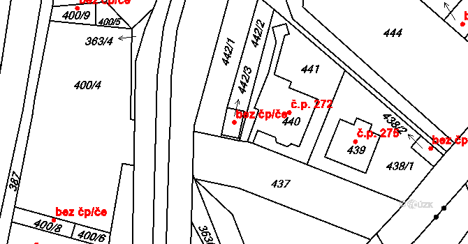 Litoměřice 42210259 na parcele st. 442/3 v KÚ Pokratice, Katastrální mapa