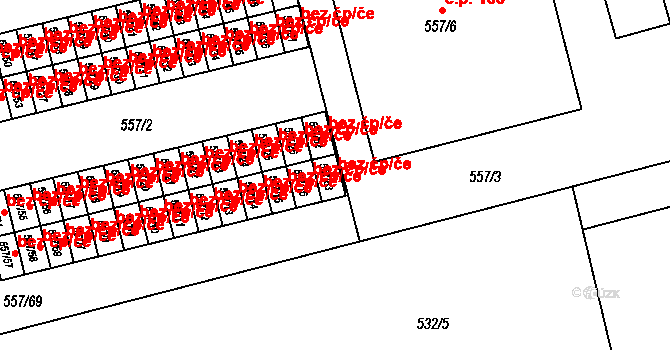 Ostrava 42256259 na parcele st. 557/63 v KÚ Svinov, Katastrální mapa