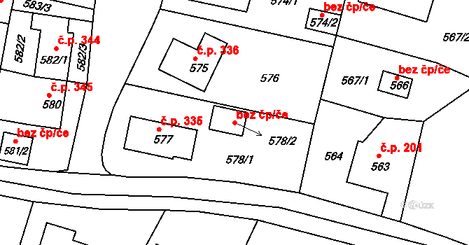 Klášterec nad Ohří 42308259 na parcele st. 578/2 v KÚ Miřetice u Klášterce nad Ohří, Katastrální mapa