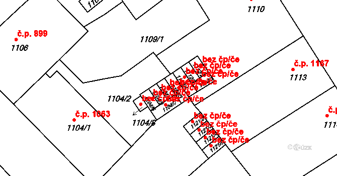 Praha 42447259 na parcele st. 1104/4 v KÚ Nusle, Katastrální mapa
