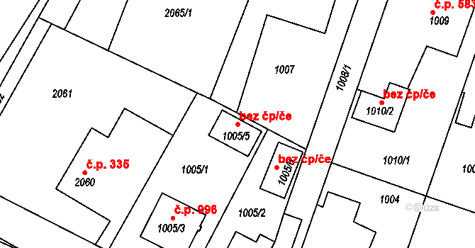 Bystřice nad Pernštejnem 44160259 na parcele st. 1005/5 v KÚ Bystřice nad Pernštejnem, Katastrální mapa
