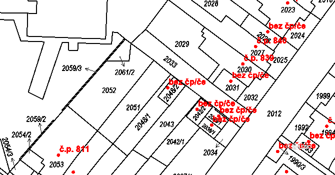Duchcov 45068259 na parcele st. 2048/2 v KÚ Duchcov, Katastrální mapa