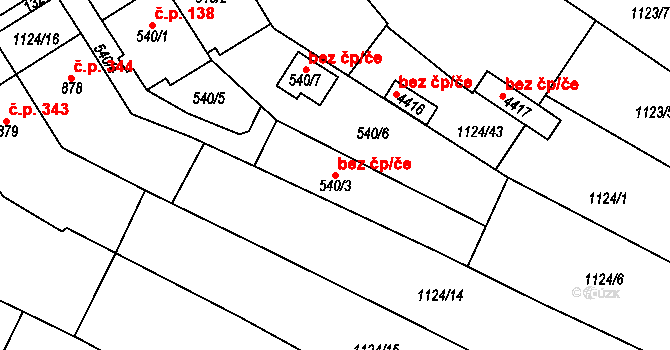 Jičín 45925259 na parcele st. 540/3 v KÚ Jičín, Katastrální mapa
