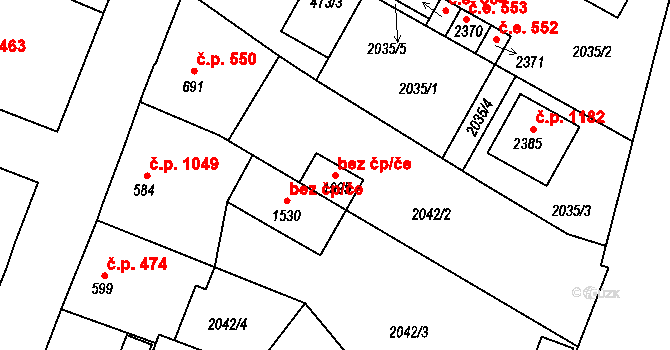Pacov 49530259 na parcele st. 1995 v KÚ Pacov, Katastrální mapa