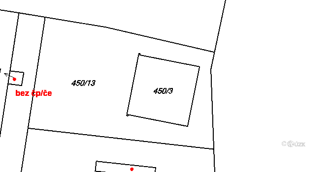 Liberec 50136259 na parcele st. 450/3 v KÚ Rochlice u Liberce, Katastrální mapa